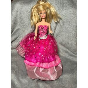 Barbie T2562 Fashion Fairytale 2009 Pink Sparkle Gown Talking Body Doll
